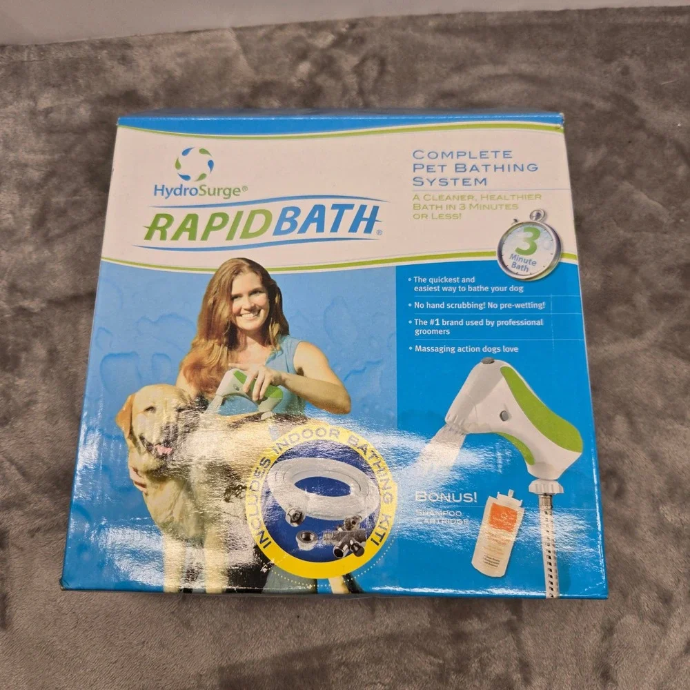 HydroSurge RapidBath Complete Pet Bathing System Dog Wash Indoor Kit Green White